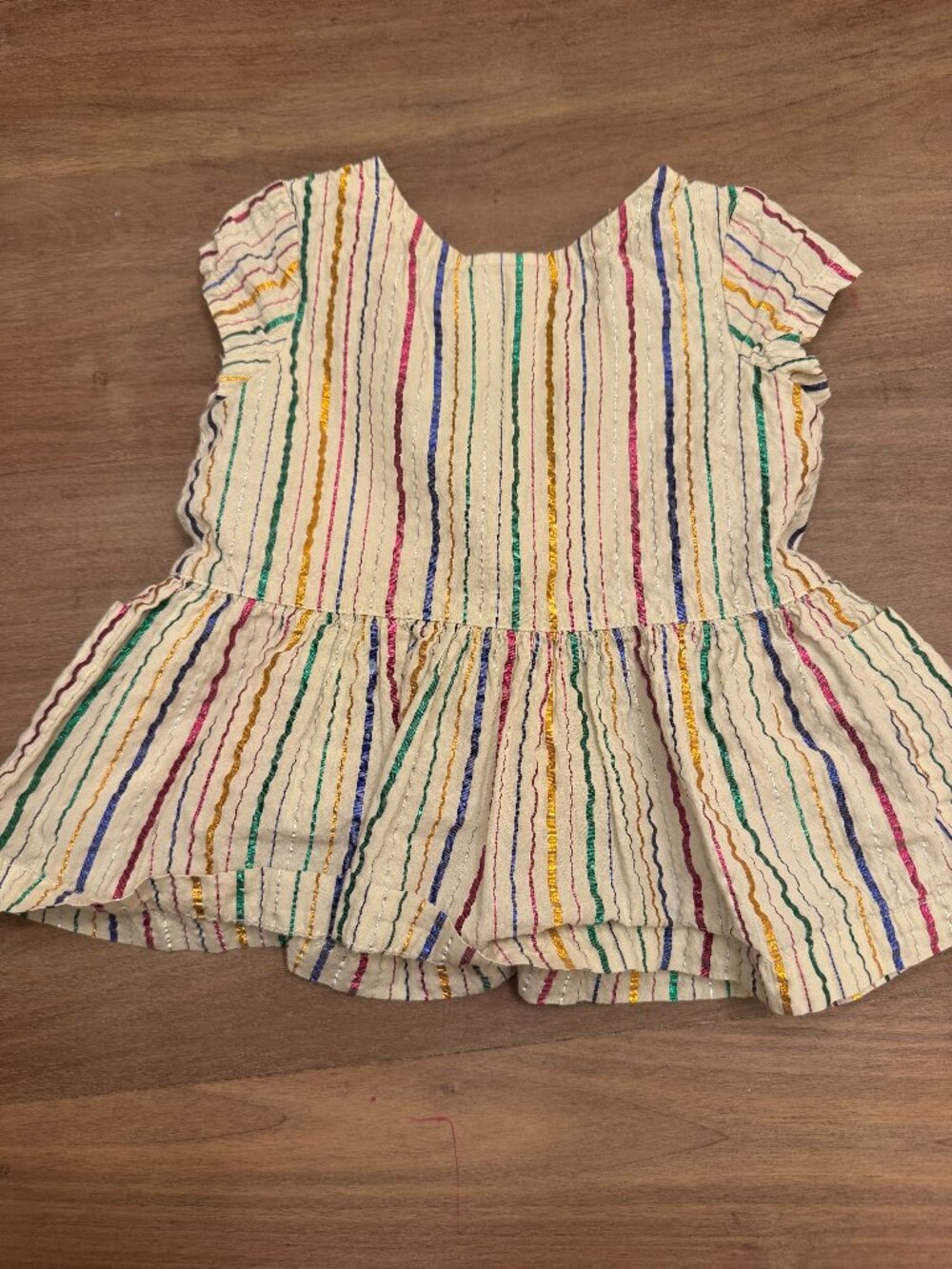 Hanna Andersson Rainbow & Gold Stripe Top 3-6M